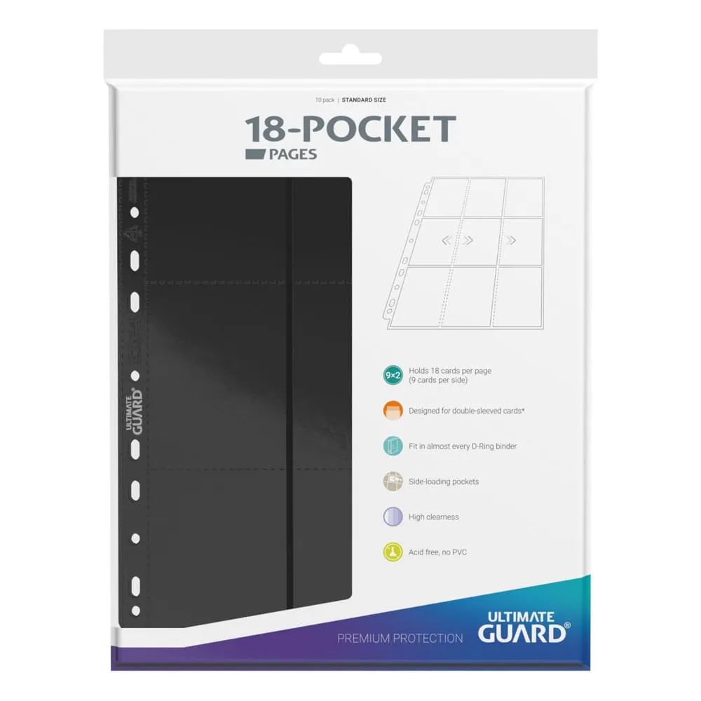 Ultimate Guard 18-Pocket Pages Side-Loading (10 Sheets) - Black